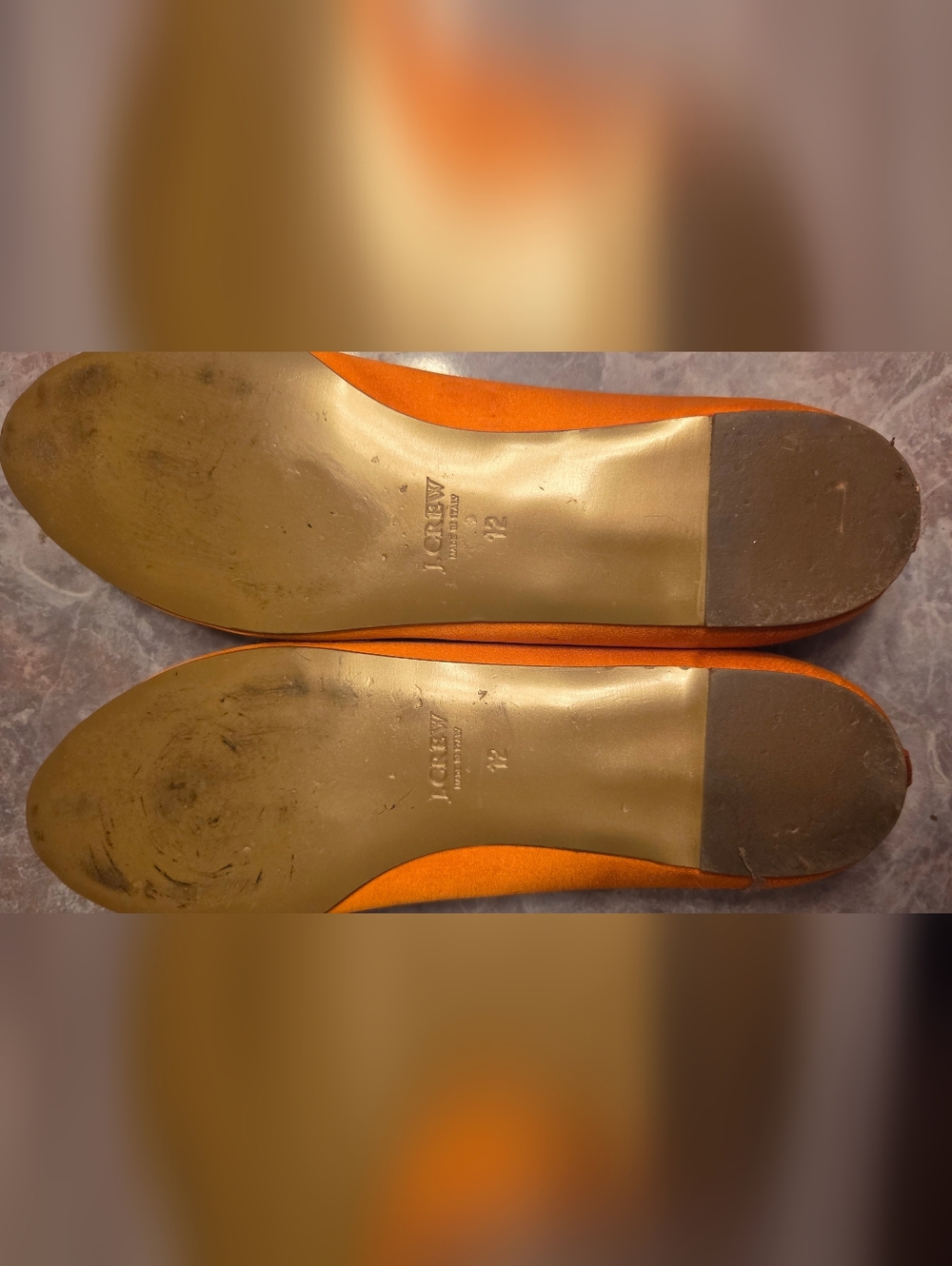 J. Crew Orange Satin Peep-Toe Bow Flats - Picture 6 of 6